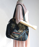 Tassel Large Capacity Denim Satchel Bags SX1015